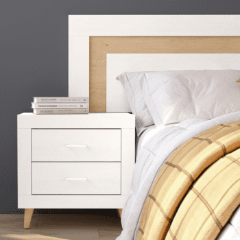 Mesita De Noche Moderna 2 Cajones