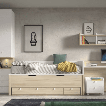 Dormitorio juvenil completo gris grafito